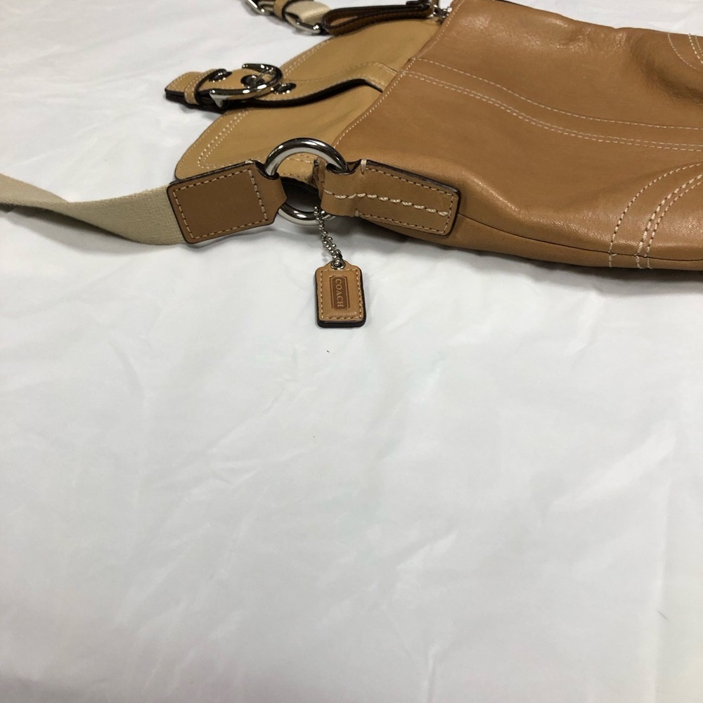 Coach Two-Tone Tan Leather Crossbody Bag - Picture 11 of 14